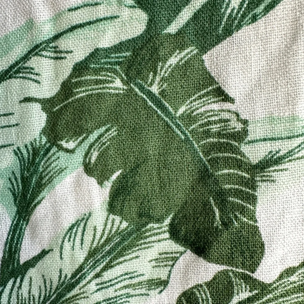 Old Navy Chino Shorts Palm Print Linen Blend Casual Green/White Size 12 NWOT - Picture 4 of 11